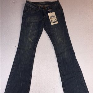 Milky Way Distressed Flare Leg Jeans Size 0